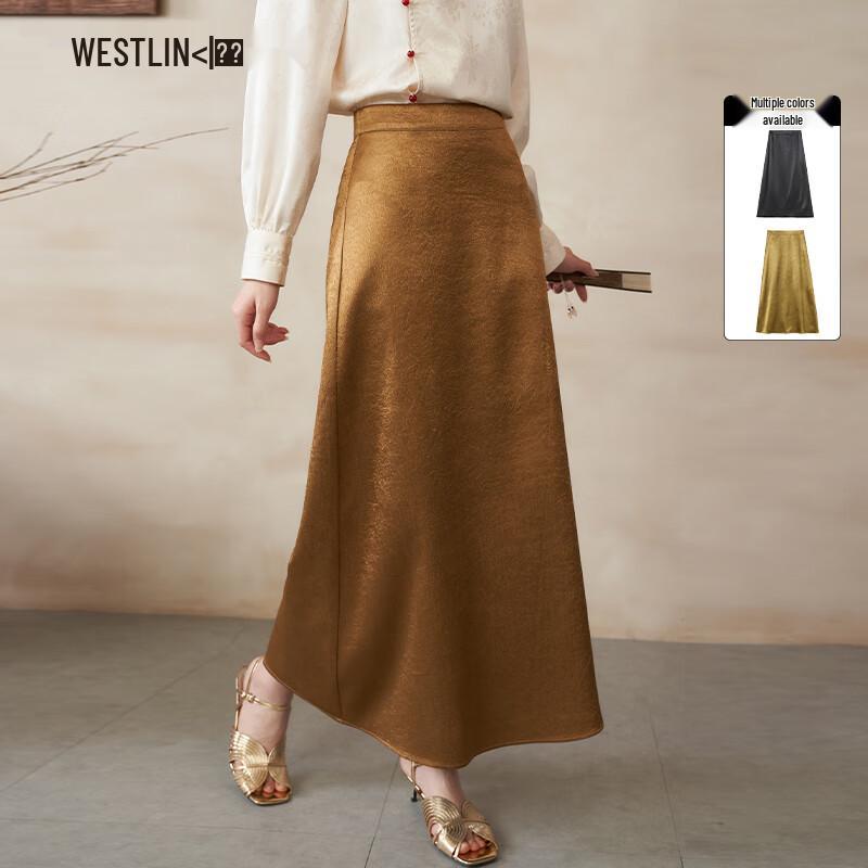 Elegant High-Waisted Drapey Bodycon Midi Skirt 26