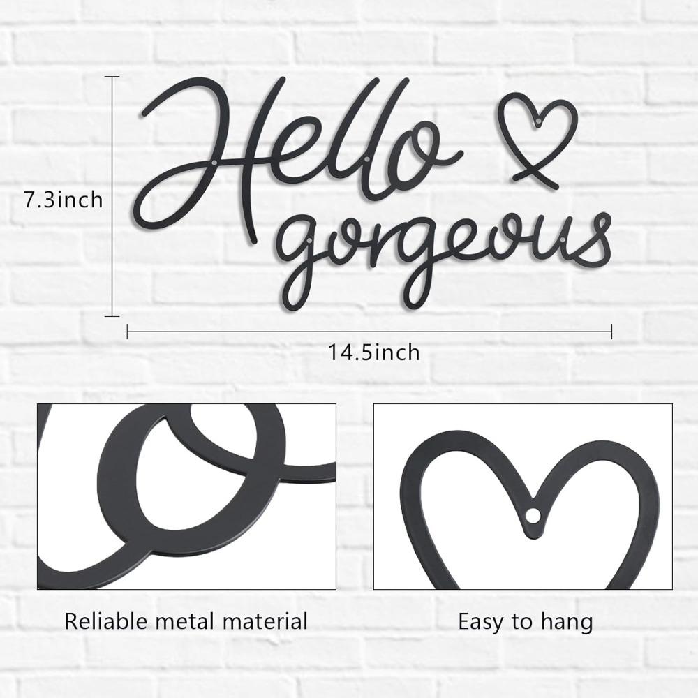 Farmhouse Metal Wall Decor, Rustic Iron Wall Art Sign for Living Room Bedroom Home