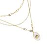 Collier - LUXENTER - Oriel - Nacre Blanche - Or Jaune 18K - 48 Cm + 5 Cm D'extension