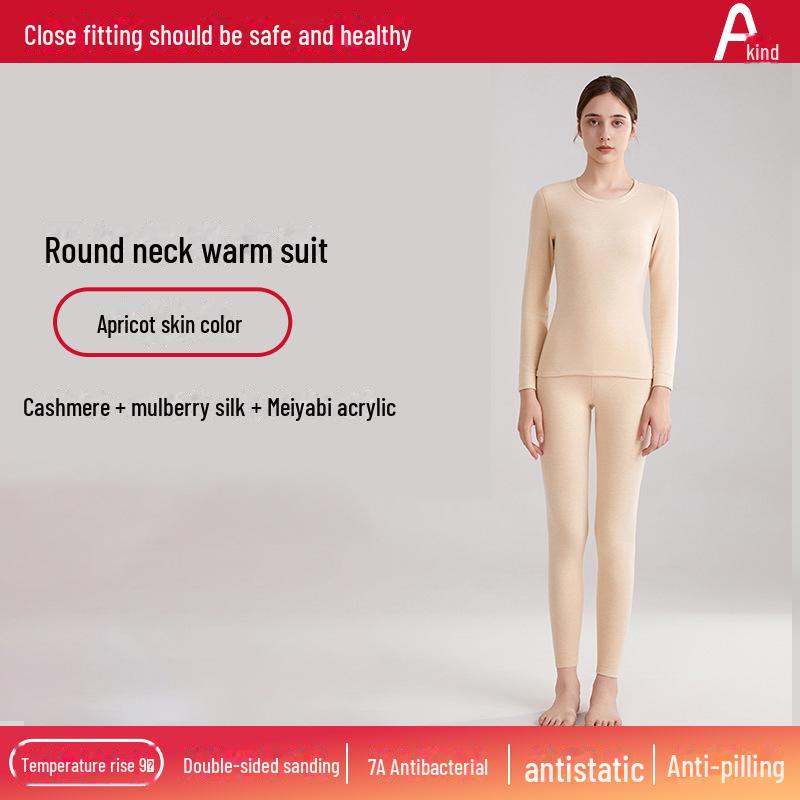 Unisexová německá kašmírová termoprádlová souprava: Hedvábím vylepšený, sametem podšitý, teplý oblek na podzim