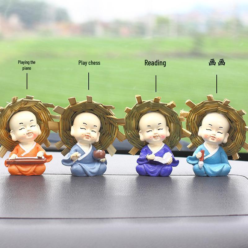Popular Resin Monk Hydroponic Flower Pot & Car Ornaments