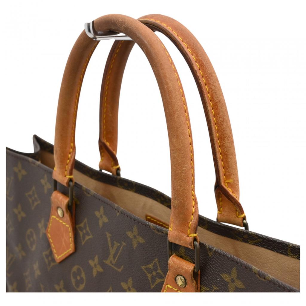 Auth LOUIS VUITTON Monogram Sac Plat Tote Bag Brown PVC M51140 Lv9929ss