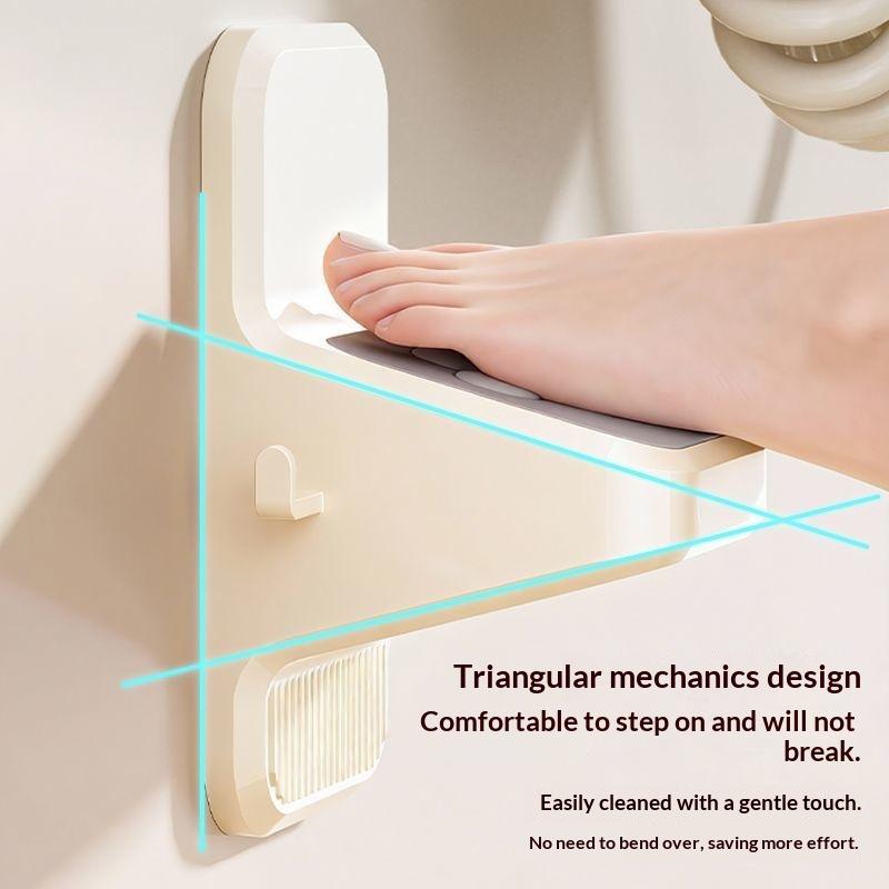 Non Perforated Self Adhesive Bathroom Foot Pedal Non Slip Rest Shaving Leg Step Aid Wall Mounted Shower Foot Rest Home Accessory