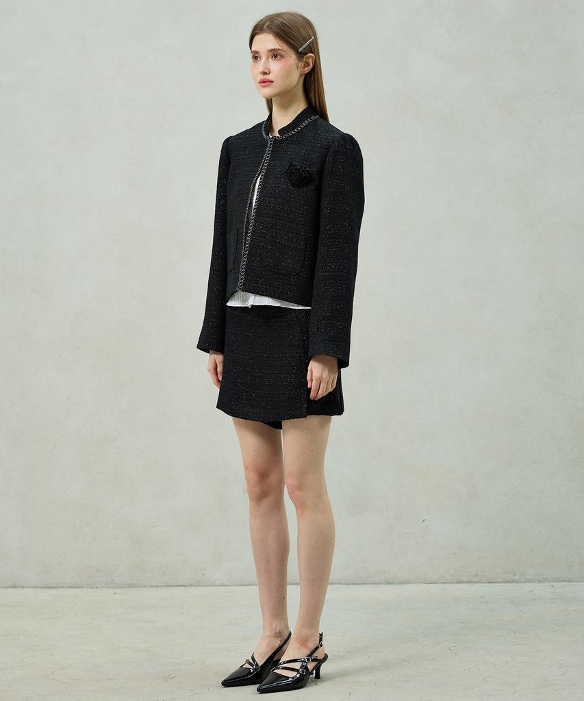 Alikim Aglow Tweed Skirt Pants / Black