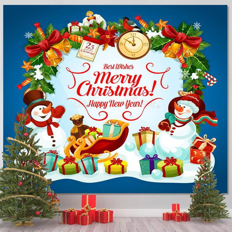 Christmas Spirit Blessing Message Digitalprinted Polyester Tapestries Living Rooms Bedrooms Macrame Wall Hanging Room Decor