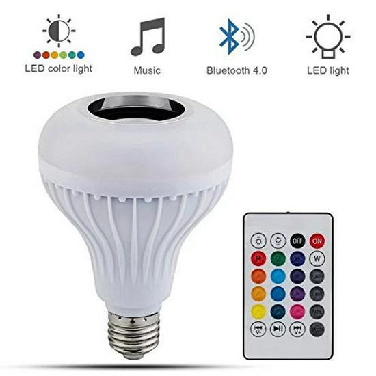 RGB Bluetooth Music Bulb with Remote Control and Speaker