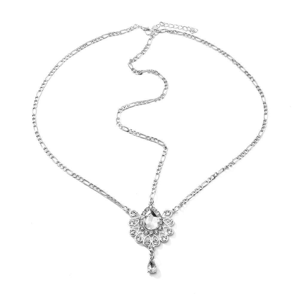 

Стильная роскошная подвеска в виде капли воды со стразами на цепочке для головы, милая универсальная подвеска в виде брови на цепочке для волос, аксессуары для волос, головной убор серебряный