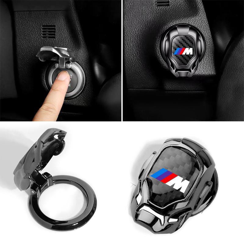 1 stk M LOGO Bil Ett-trykks Startknapper Beskyttelsesdeksel For BMW X7 X3 X4 X5 X6 3 4 5 6 7 Serie Z4 M M3 M5 M6 E38 E39 E46 E53 E60 E61 E64 E70 E71 E90