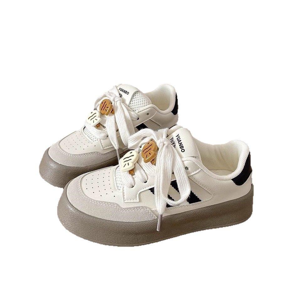 2025 new popular original niche design thick-soled versatile bread shoes yellow Dexun board shoes casual shoes tide