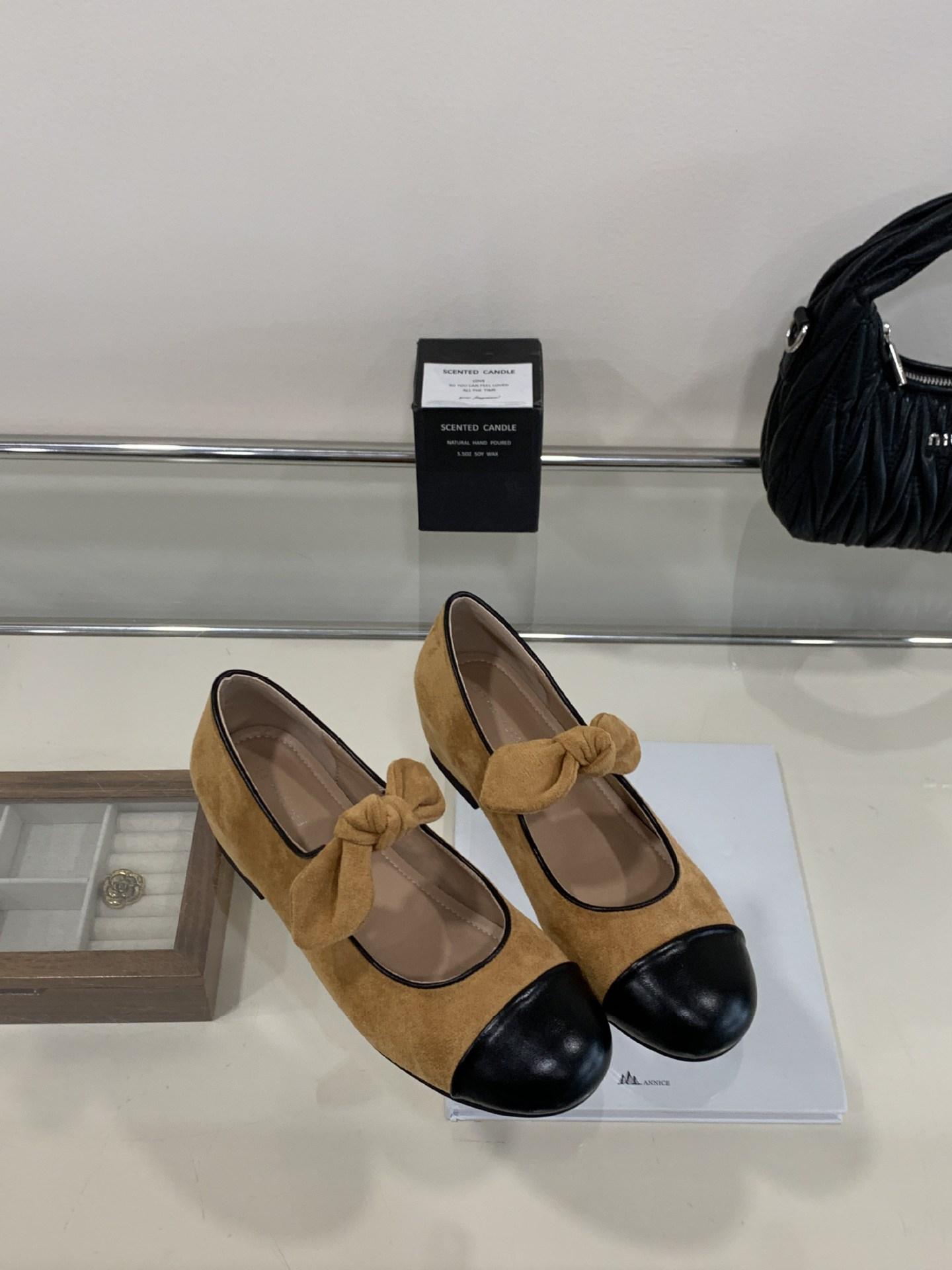 

2025 autumn Korean version of versatile bow gentle Mary Jane shoes small fragrant style inner height increase medium heel single shoes women 39 верблюд