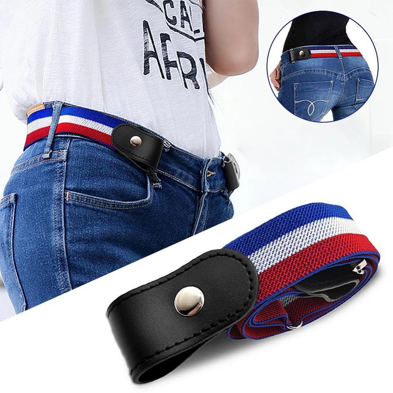 Buckle-Free Belt for Jean Pants Elastic Invisible for Belt Men Women Fashion No Buckle Stretch Elastic Waist Belt