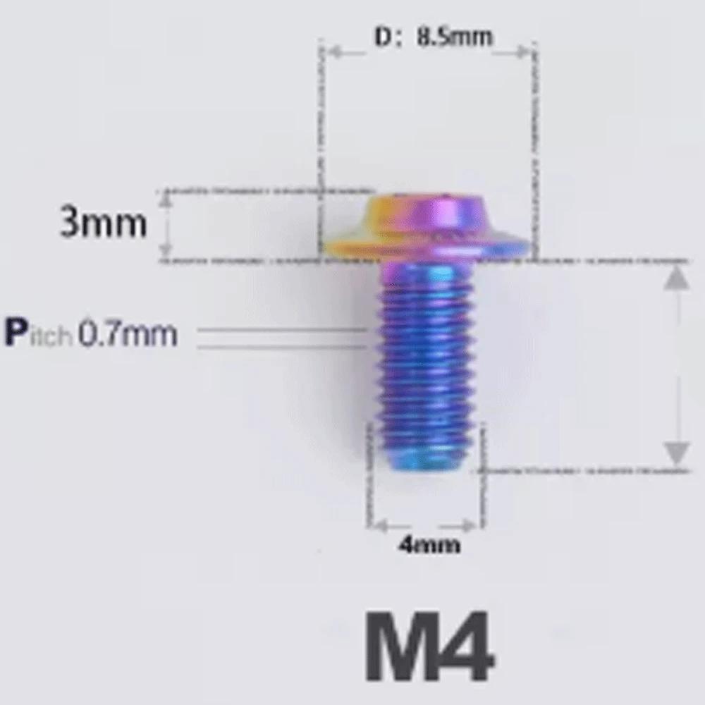 1 PC Colorful M4 X 8 10 12 14 16 18 20 25mm GR5 Titanium Alloy A3 Mushroom Head Flange Screw Bolt T20 Torx for  Motorcycle