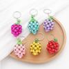 Beaded Strawberry Keychain Pendant – Handwoven Cartoon Fruit Ornament