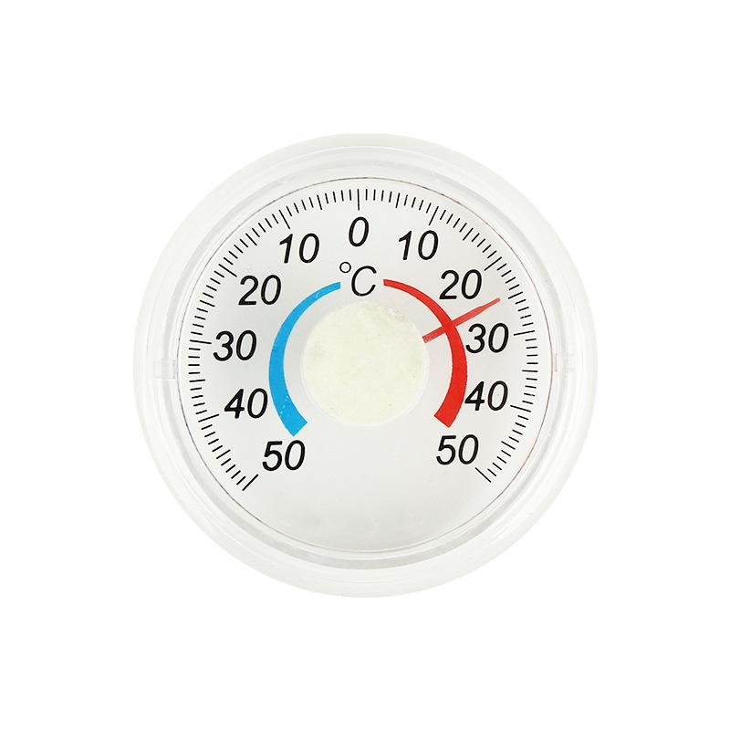 Round Plastic Thermometer for Windows and Doors - Simple Pointer Design for Indoor/Outdoor Use