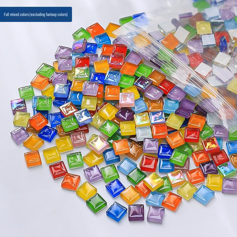 450pcs 1cm Colorful Crystal Glass Mosaic Tiles for Creative DIY Children's Art