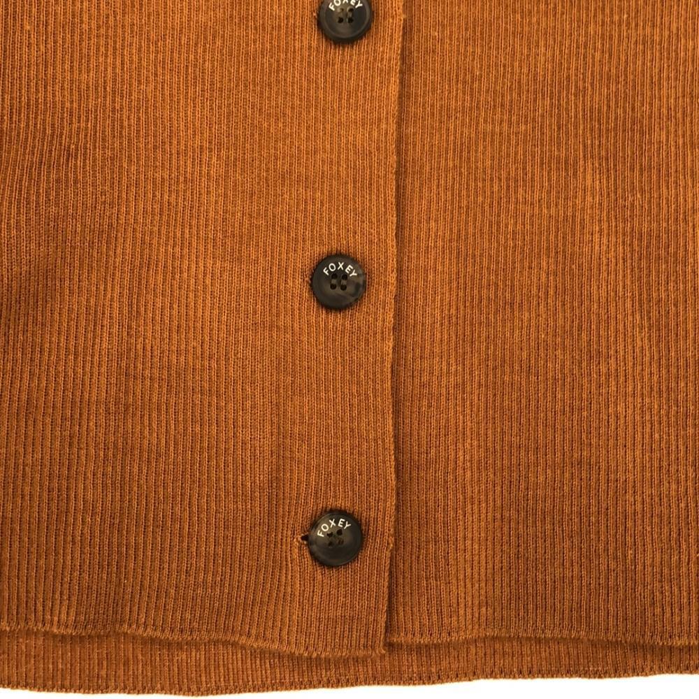 FOXEY Made In Japan Wool Blend Long Sleeve Rib Knit Cardigan 40 Women Used