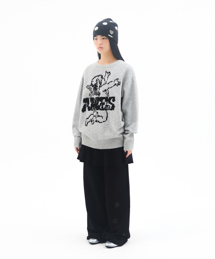 AMES-WORLDWIDE Angel Graphic Knit Gray