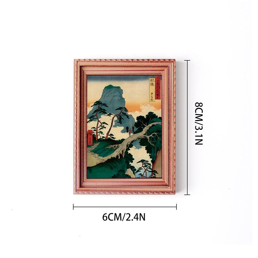 Floating World 3D Wood Carving Photo Frame Magnet: Wooden Home Décor, Poster, and Refrigerator Tile.