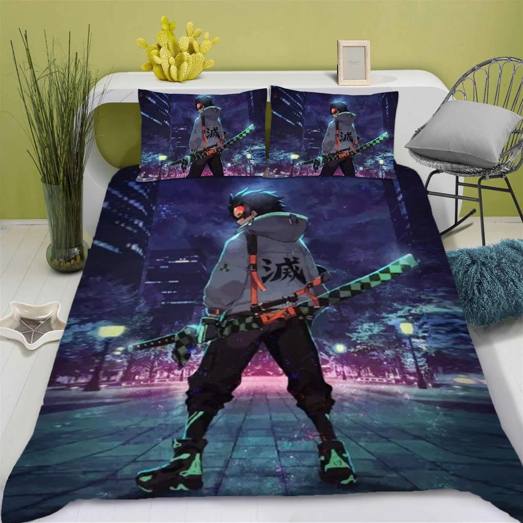 Demon Slayer: Kimetsu no Yaiba Duvet Cover Set Bedding Comforter Sets King Size 3D Children'S Bedding Set