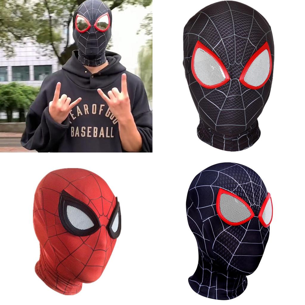 Máscara de Cabeza de Spider-man Negra Serie para Adultos Accesorio de Disfraz Cosplay Ligera Cómoda