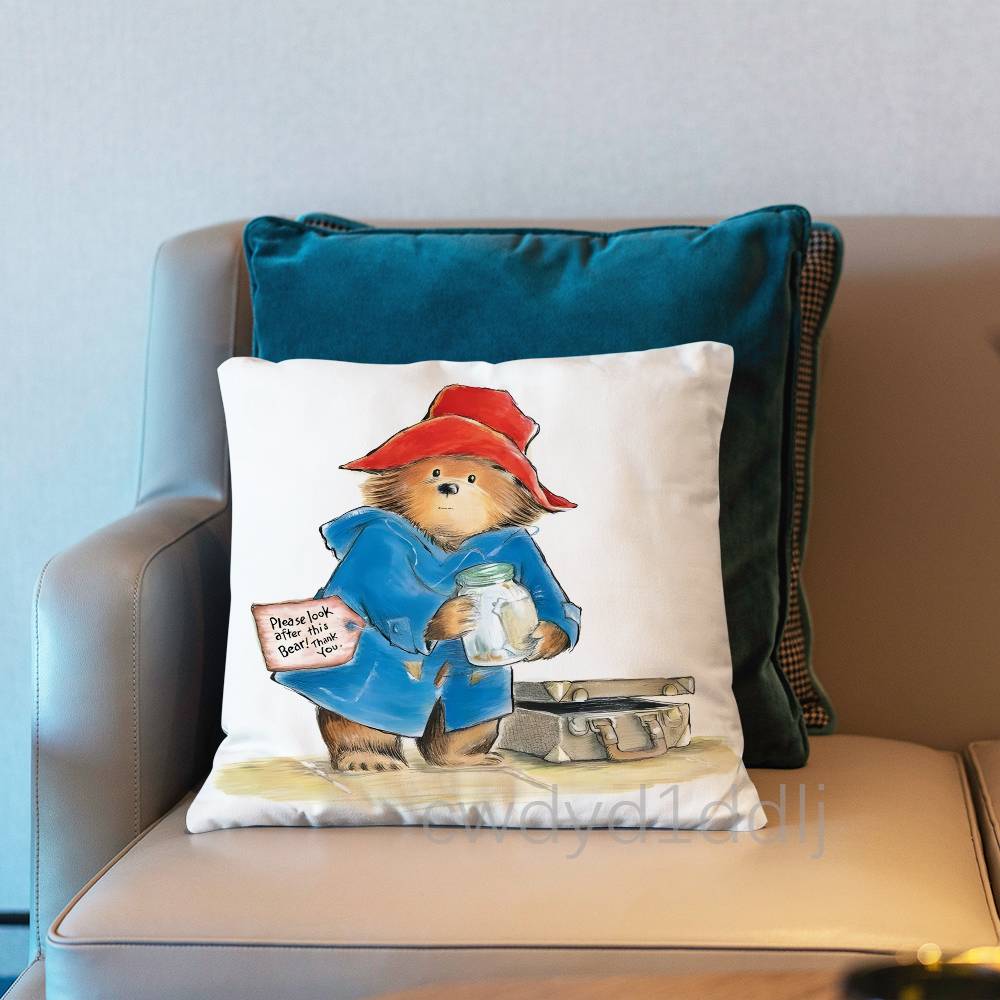 

Милые Наволочки с Мишкой Паддингтоном Милая Забавная Наволочка Для Свадебной Вечеринки Домашнего Декора Удобный Чехол на Подушку 30x30cm