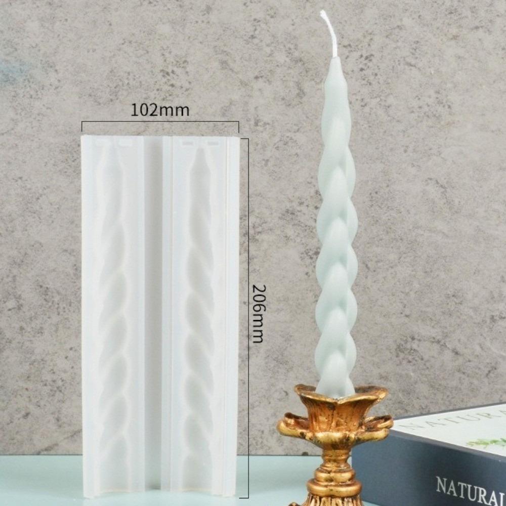 New Silicone Candle Making Mold Non-Stick Geometric Spiral Candle Mould Easily Demold Wax Rod Mold Non-Stick