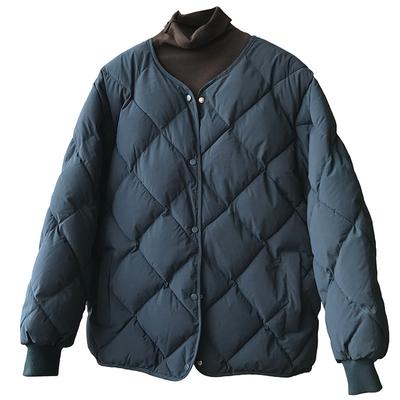 Collarless Down Jacket Women's Autumn and Winter New Korean Version Loose and Light Hong Kong Style Short Jacket