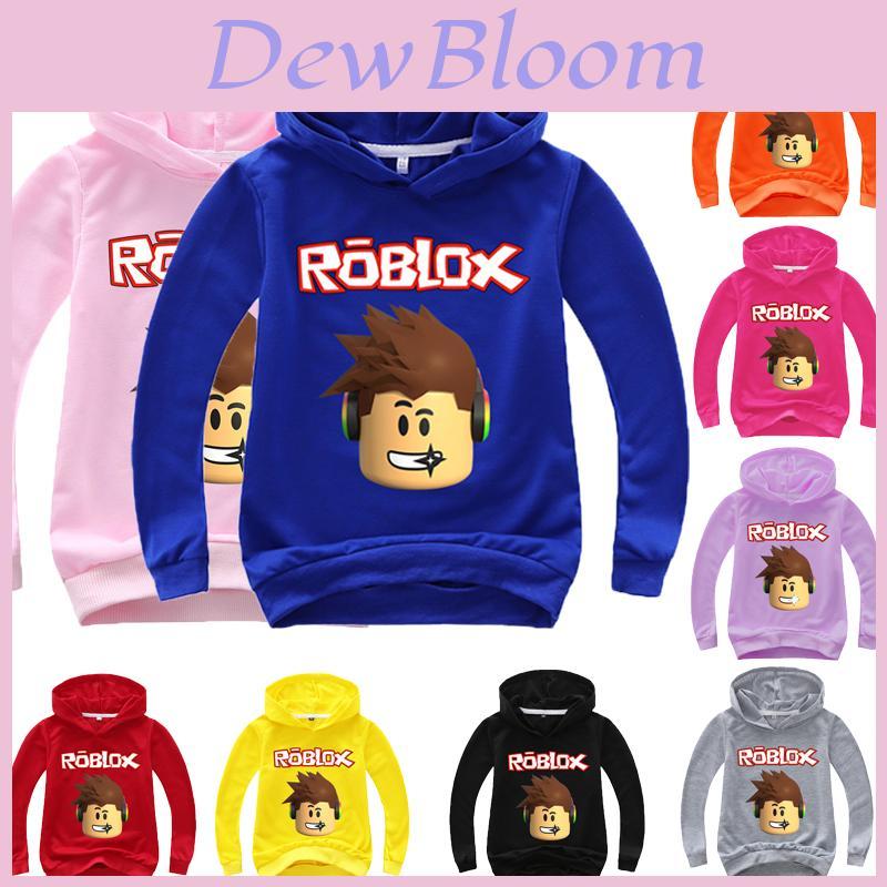 Childrens Roblox Cartoon Print Hoodie Sweater Long Sleeve Comfortable Pullover Top For Kids