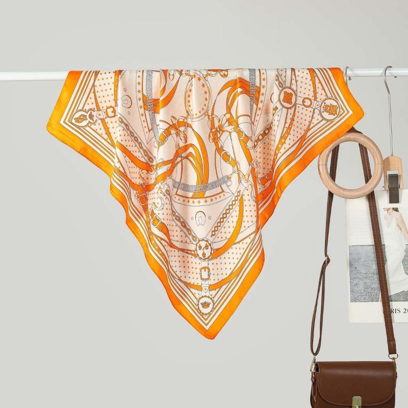 Women S Fashionable Versatile 70cm Square Silk Like Neck Scarf