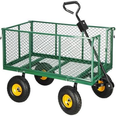 Carro de Transporte Plegable 4 Ruedas + Lona Extraíble Máx. 400 kg -