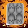Skull Ice Ball Mold Silicone Flexible Ice Cubes Trays BPA Free Ice Trays For Freezer Horror Skull Head Cocktail Ice Ball Maker