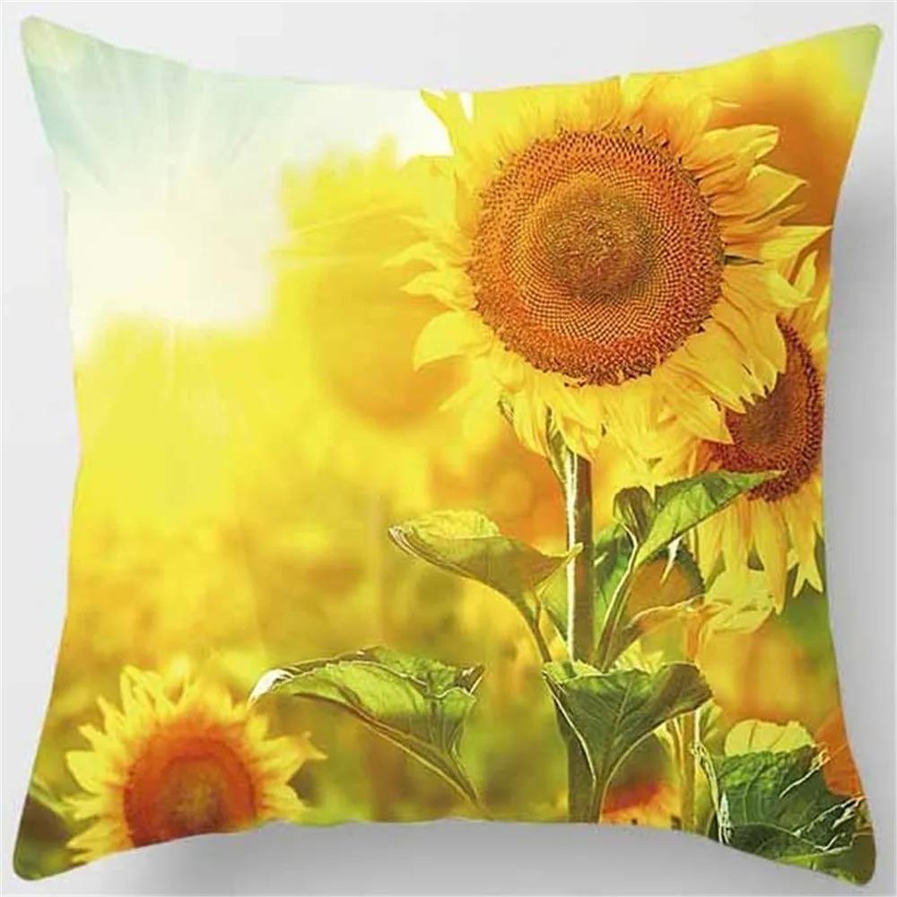 Sunflower Decorative Pillowcase Office Living Room Car Ornaments Home Pillowcase