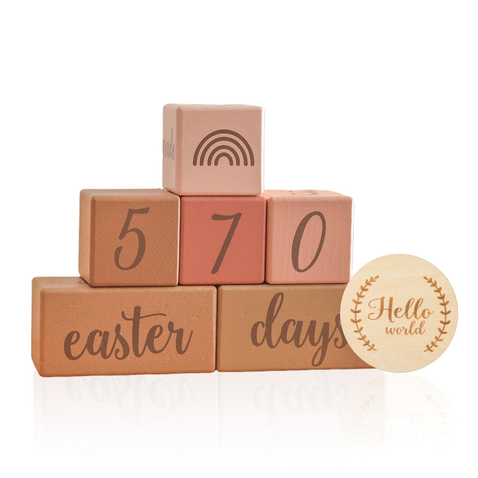 

8pc Newborn Photography Photoshoot Props Baby Wooden Block Free Combination Photography Baby Announcement 2025 Newborn Items розовый