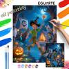 Oil Paint by Numbers Peter Pan Halloween Night Painting Kit Hand Painted Home Decor Gift
