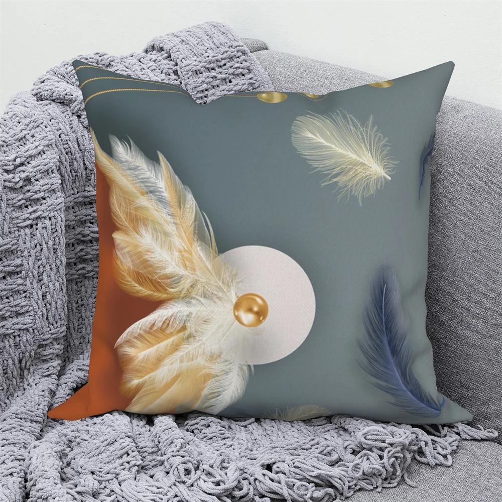 

Может быть для гостиной Скандинавская наволочка Декоративная Роскошное Золотое Перо Геометрический Чехол на Подушку для Дивана 66x66cm бордовый