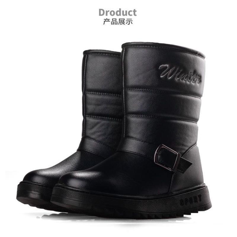 Męskie Botki Modne Średniej Długości Śniegowce Outdoorowe Wodoodporne Wędkarskie Bawełniane Buty Pluszowe Ciepłe Zimowe Buty dla Mężczyzn Botas Hombre