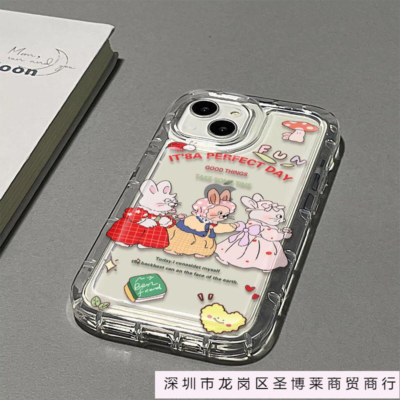 Graffiti Fairy Tale Rabbit Apple 15 Mobile Phone Case Iphone14promax Transparent Soft Rubber 13/12/11 Anti-drop XR
