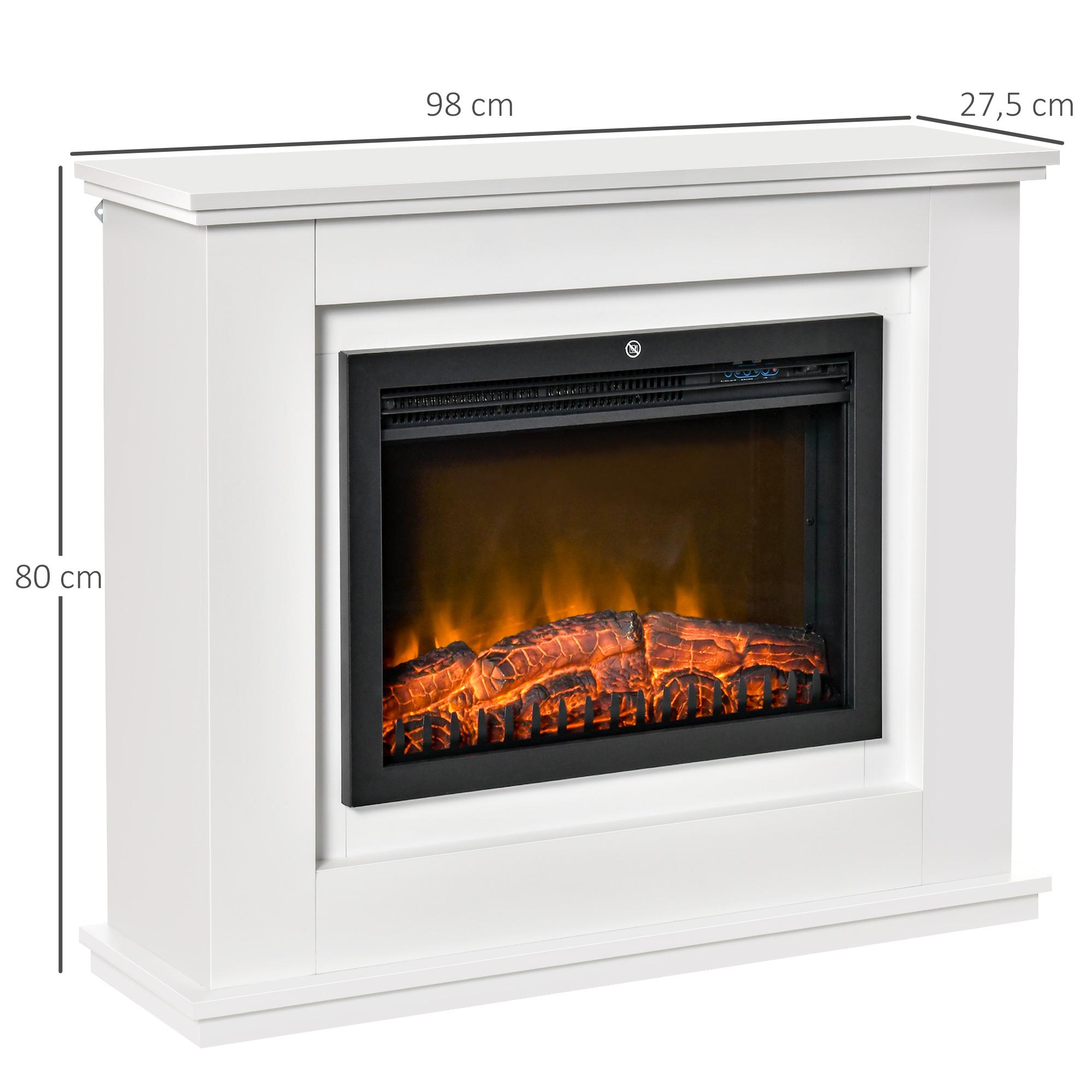 Cheminée Électrique Debout Avec Chauffage Fonction de Démarrage Adaptative Cheminée Avec Télécommande Minuterie Surchauffe