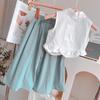 Girls' Summer Flutter Sleeve Top & Wide-Leg Pants Set - New Fashion Design (AXA736)