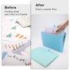 NAFY Colorful Expanding File Folder, 5 Pockets Folder with Colored Labels Portable Weave Pattern Accordion File Folder A4 Letter Size Project