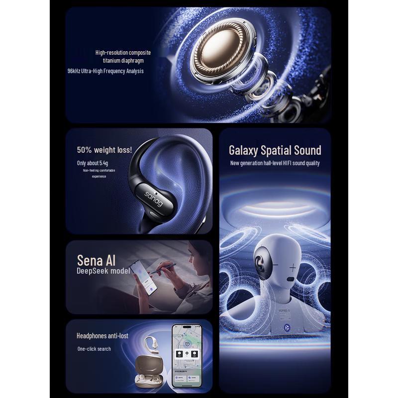 Sena S-G6S Open-Ear Bone Conduction Bluetooth Earbuds