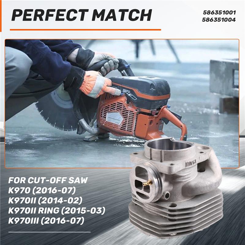 Cylinder Piston Kit For Husqvarna K970,K970 II,K970 III ,586351001 586351004 Cylinder Piston Gasket Mower Accessories