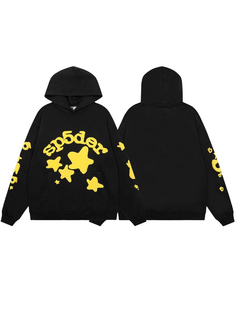 Americký trend Sp5der5555 Mikina s kapucí z froté látky se pavučinou