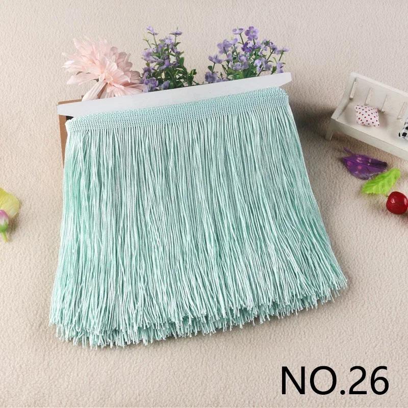 10M 10-30cm Meetee Fransar Tofsar Fransade Väskor Dekorativa Garner Fransar för Gardiner Kläder Spetsband Tygaccessoarer