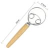 Kitchen Danish Dough Whisk - Wooden Danish Whisk for Dough with Stainless Steel Dough Hook - Traditional Dutch Whisk - Bread