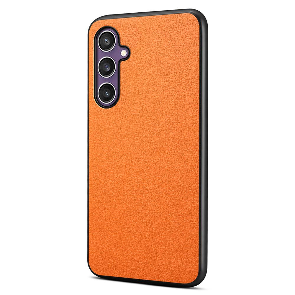 

For Samsung Galaxy S25 Case Calf Texture Leather + PC + TPU Phone Cover C