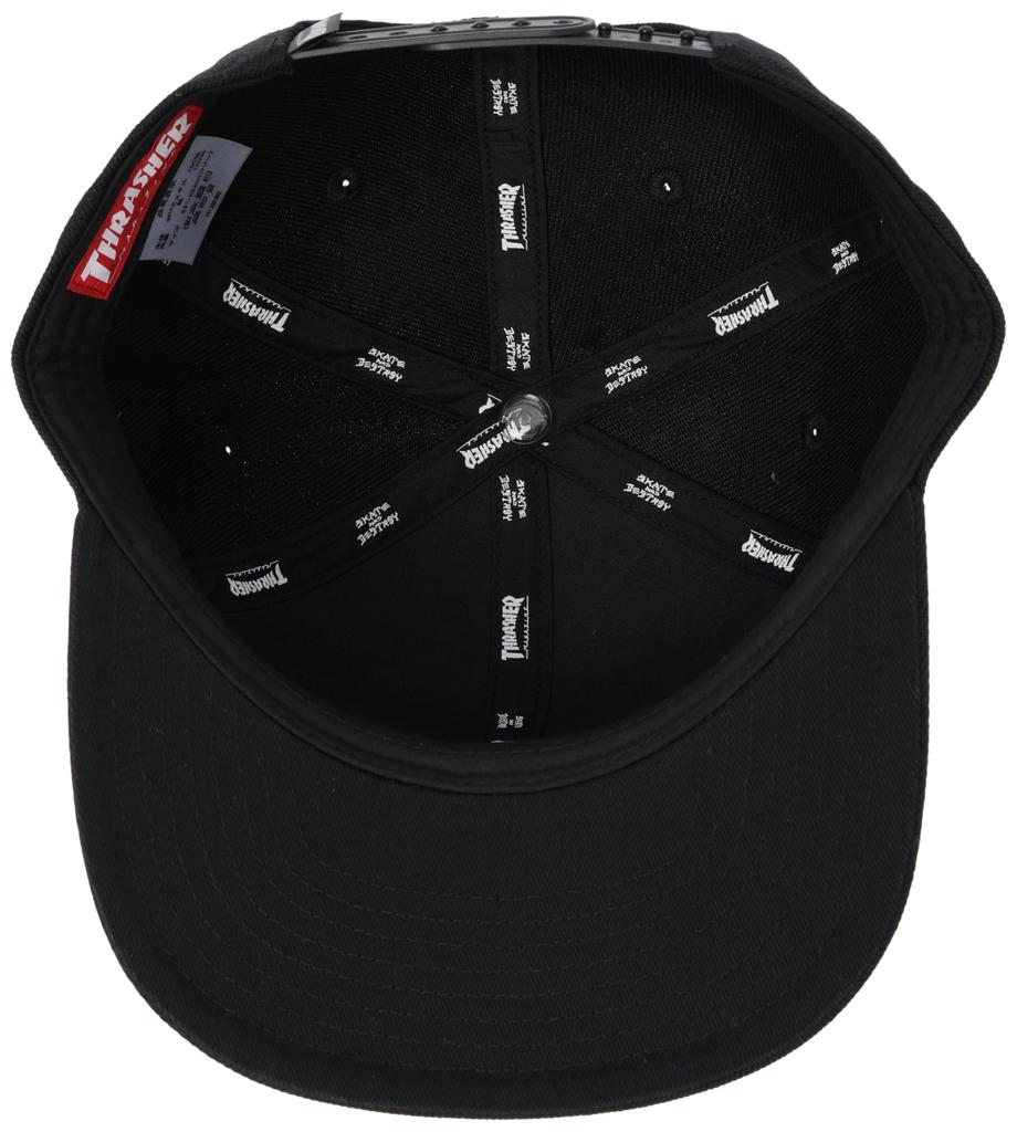 Classic Flat Cap GONZ LOGO Hat FR [Thrasher] Kids' (Adjustable Size) [K-THR-C02K / CAP] BLK/WHT