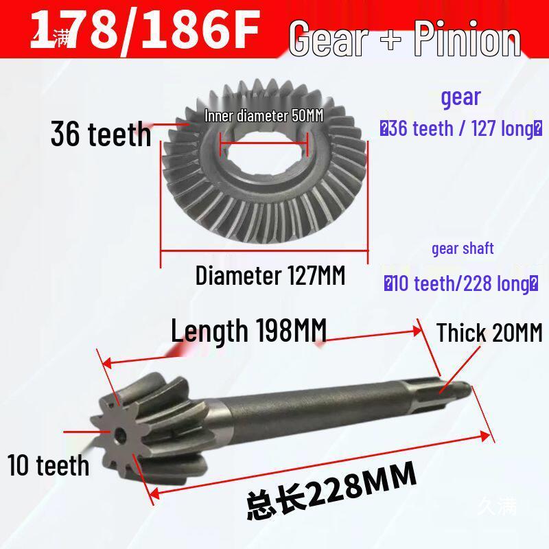 Micro-Tiller Bevel Gear Accessories for Models 173F-192F