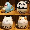 Collectible Plush Toy Milk Tea Cat With Short Plush Filling For Children Gift