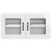 Lucca Wall Mounted Glass Cabinet High Gloss White 80 X 31 X 40 Cm